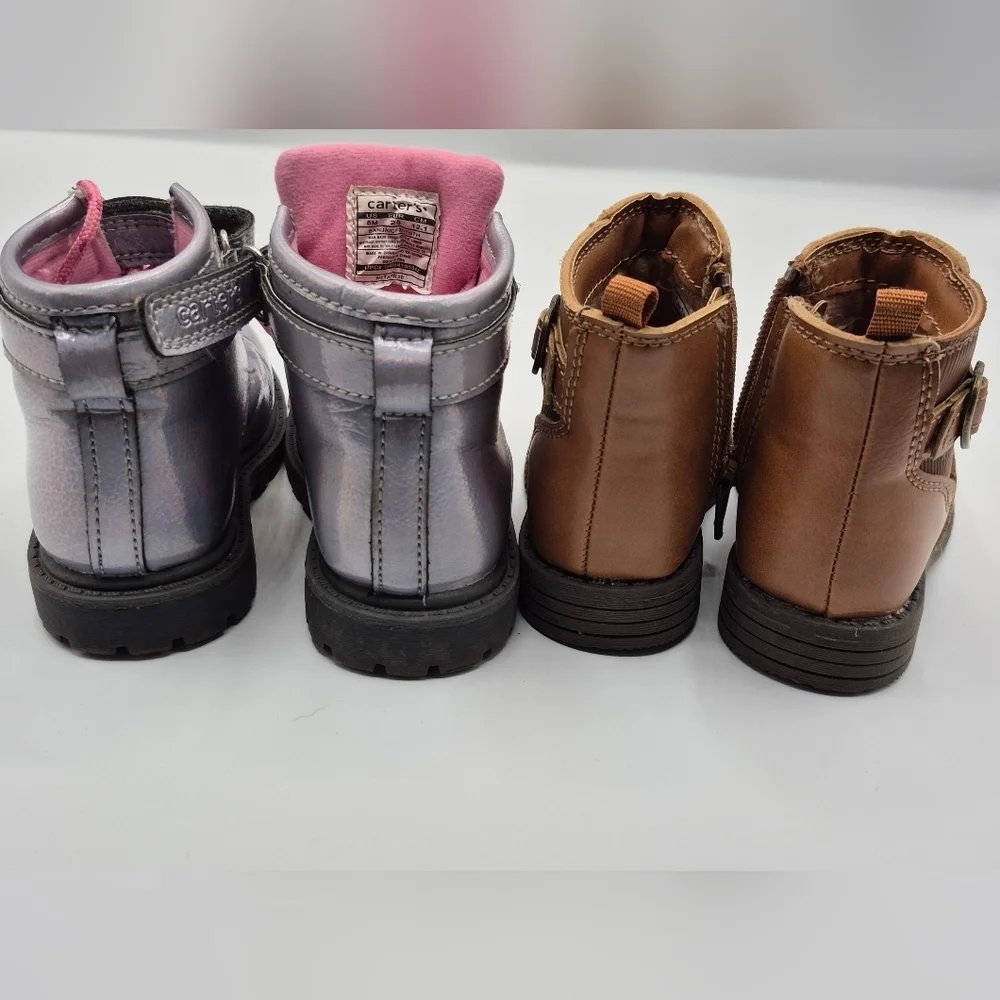 Carter's Kids Boots - Metallic Silver and Brown